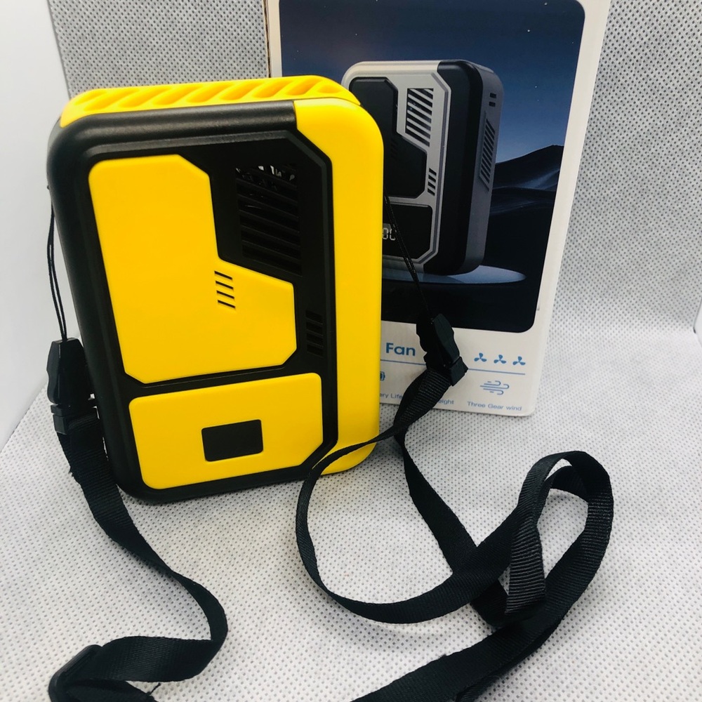 Portable Handheld Fan Power Bank - Yellow & Black